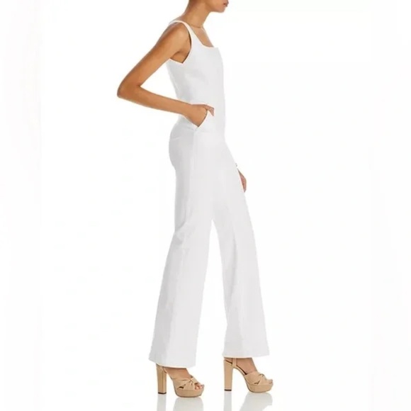 Alice and Olivia Chels Corset Denim Jumpsuit size 27 White NWT - Picture 5 of 7